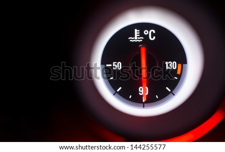 Temperature gauge at 90 degrees centigrade.