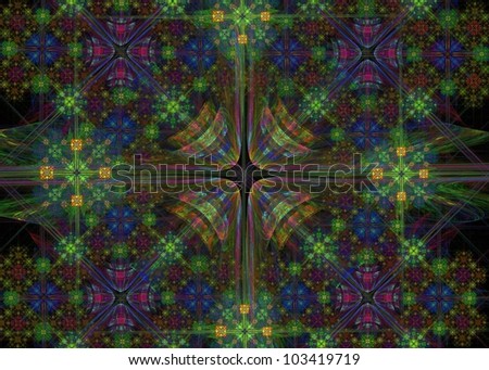 Title: Shining Symmetry Description: An eye-catching image that is quite similar to a brief moment of staring into a kaleidoscope