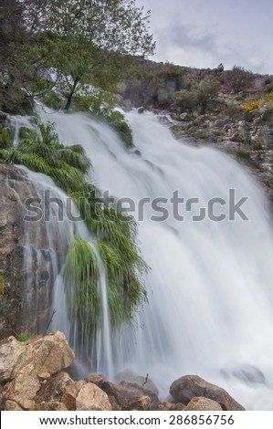 big waterfall on mountains
