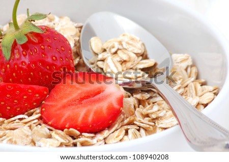Breakfast ,oatmeal with fruits close up. Healthy, diet concept.Whole foods.
