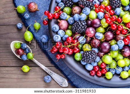 Berries.Antioxidants, detox diet, organic fruits.