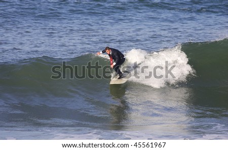 businessman doing surf with a smoking dress