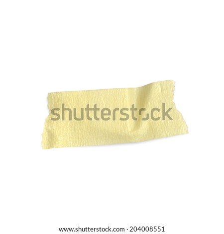 Yellow masking tape on a white background with clipping paths.