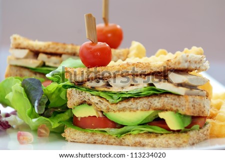 Vegetarian club sandwich Vegetarian club sandwich, Do not put any meat better for health