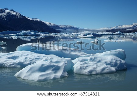 Iceberg floating on lake, Upsala Glacier, Argentino Lake, Patagonia, Argentina