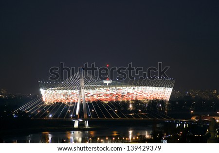 NATIONAL STADIUM,  WARSAW, POLAND - NOV 27: Warsaw National Stadium in Warsaw (Poland) on November 27, 2011. The football National Stadium hosted the opening match of the UEFA Euro 2012.