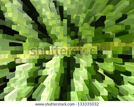 Green background with abstract stripes like explosion