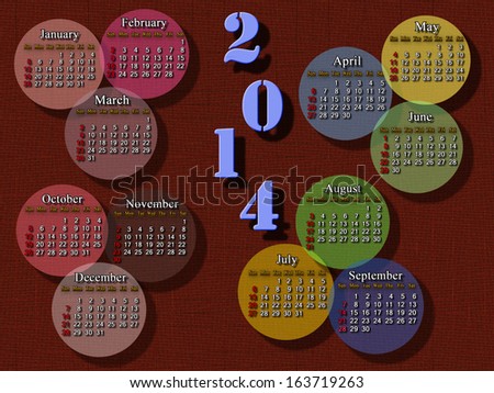 simple and accurate calendar for next year on the dark background
