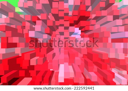 red abstract shapes like a great explosion