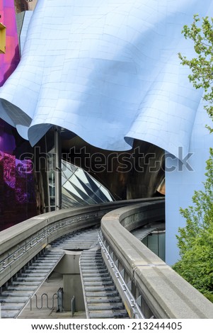 Monorail tracks near Experience Music Project, Seattle, Washington