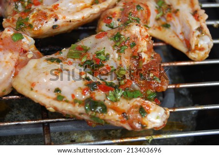 Grilled meat on the electric grill