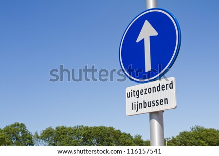 Dutch one way sign