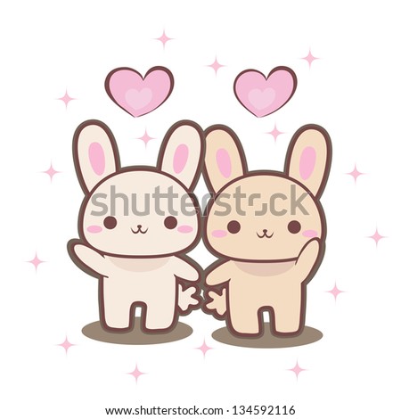 Couple of rabbits in love