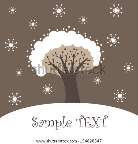 Background - the Winter landscape with a tree