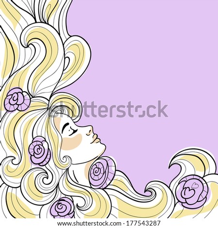 Background - Girl with roses in the hair