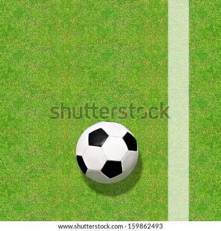 Soccer ball on football playground