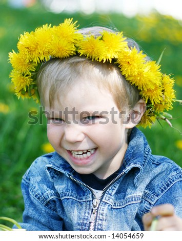 Happy kid with diadem