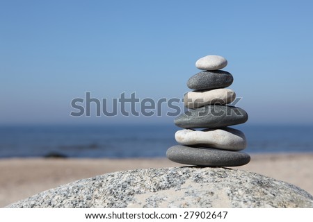 Balanced  white and gray stones