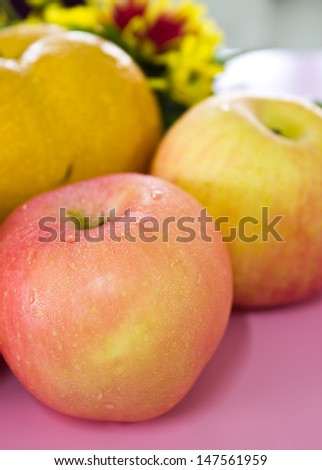 close up of Fuji apples