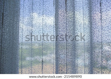 background photo of white net curtain