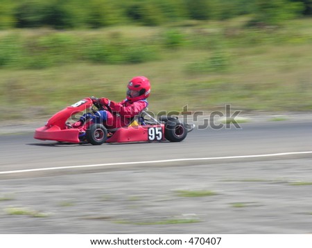 A speeding go-kart