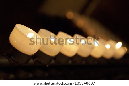 Candles in Notre Dame cathedral - Grand Duchy of Luxembourg