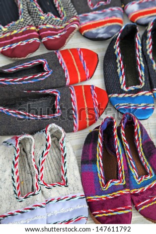 Handmade shoes from Brashlyan - typical village in Bulgaria