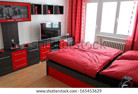 Black And Red Bedroom