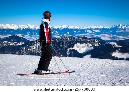 Skier on hill Chopok, Slovakia