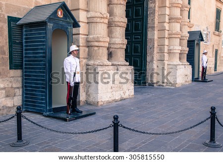 VALLETTA, MALTA - JULY 17: Guard of honor in Valletta on July 17, 2015 in VallettaV