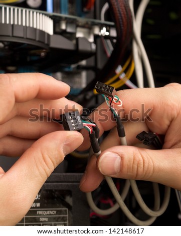 Connecting hardware parts of PC