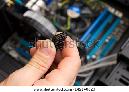 Installation of cables to the computer