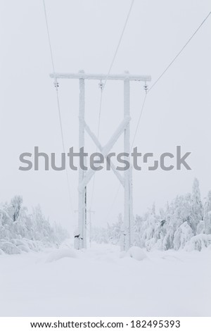 support power lines in snow