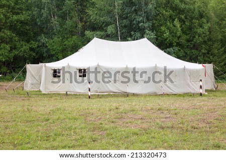 white big army tent