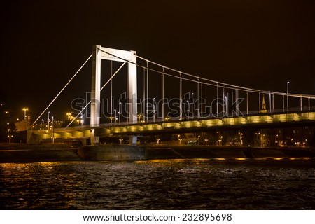 Budapest, Hungary - September 12, 2014. Elisabeth bridge at night with lighting