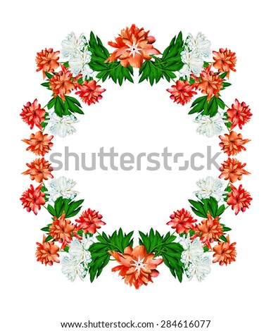 round frame of flowers
