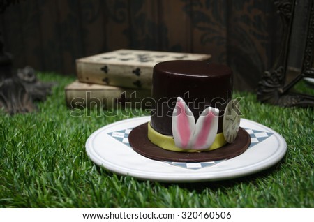 Tiramisu Cake in a White Chocolate Cup  (Alice in Wonderland Theme)