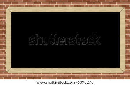 Blackboard on brick-wall