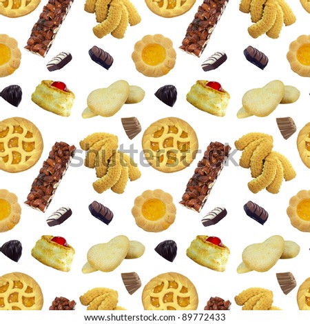 Seamless pattern made of sweets photos.Use it as a background or print it on wrapping paper