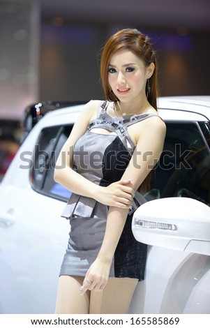 beautiful female presenters model of motor show in Bangkok Thailand