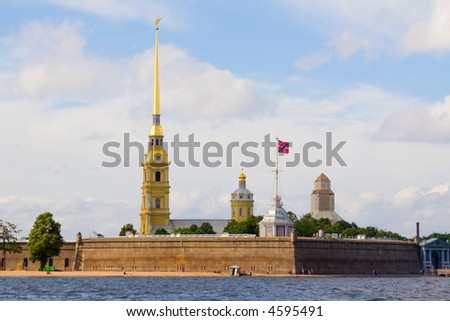 The cathedral and chapel in fortress Petropavlovskaya, Saint-Petersburg, Russia