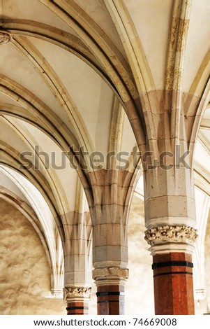 Gothic architectural detail, Corvinesti Castle, Romania
