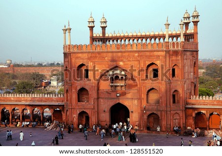Architectural detail of Jama Masjid Mosque Old Delhi India Architectural detail of Jama Masjid Mosque Old Delhi India
