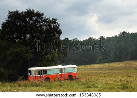 Abandonned bus in the outdoor