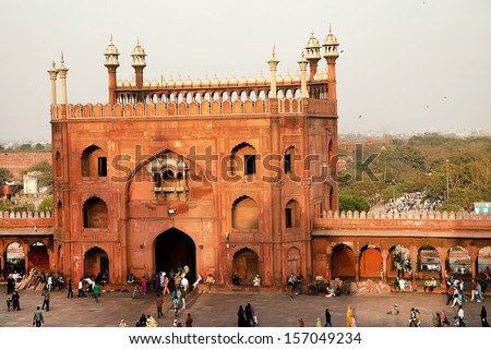 Architectural detail of Jama Masjid Mosque Old Delhi India Architectural detail of Jama Masjid Mosque Old Delhi India