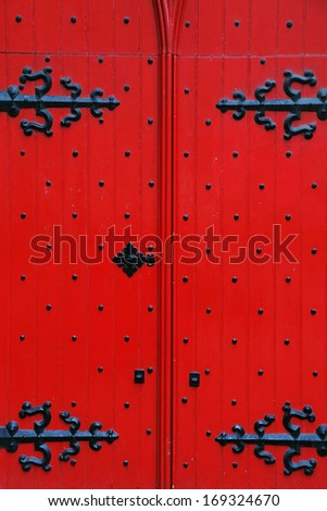 Old traditional door in Edinburgh, Scotland, Europe
