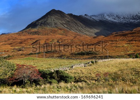 Autumn colours in Cuilin Mountains, Island of Skye, Scotland, Europe