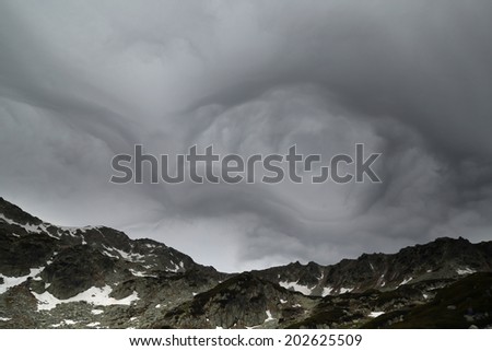 Stormy landscape in National Park Retezat, Romania, Europe