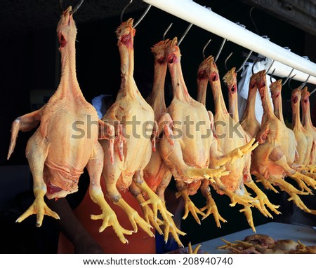 Chicken market in Huaraz, Peru, South America