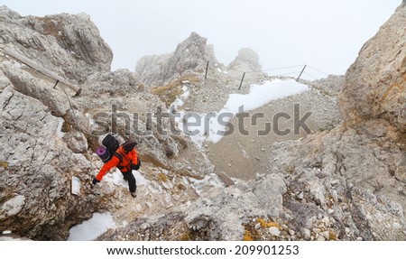 Remains of military activity from the first world war, Lagazuoi,Dolomites, Italy
